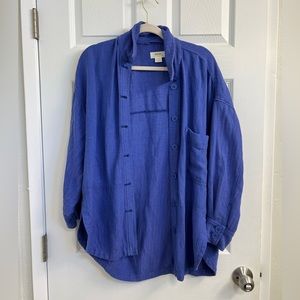 Anthropologie (Maeve) Blue Oversized Shirt - XS